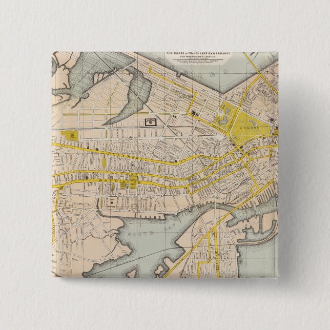 Map Of Boston Button (Front)
