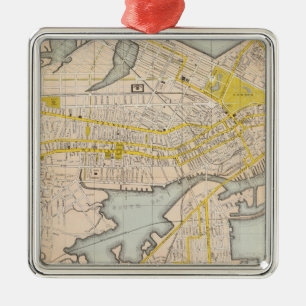 Map Of Boston Metal Ornament
