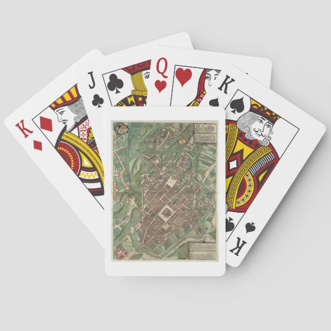 Map of Bratislava, from 'Civitates Orbis Terrarum' Poker Cards (Back)