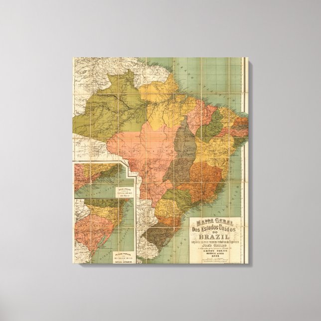 Map of Brazil Canvas Print (Front)