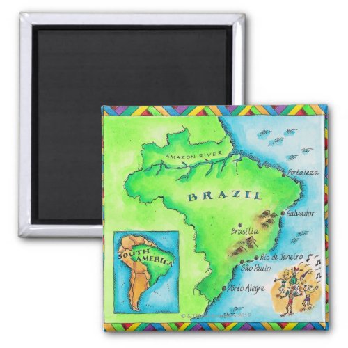 Map of Brazil Magnet