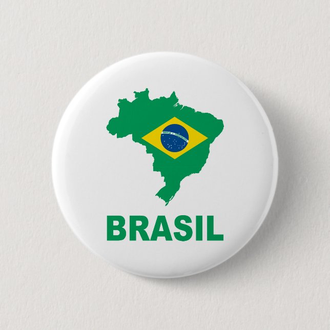 Map Of Brazil Pinback Button (Front)