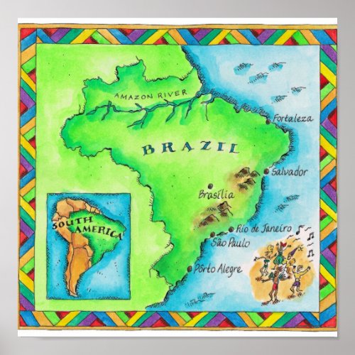 Map of Brazil Poster