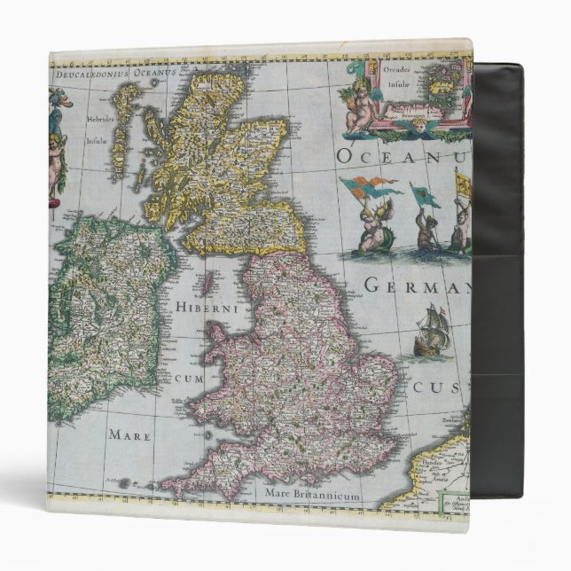 Map of Britain, 1631 3 Ring Binder (Front/Inside)