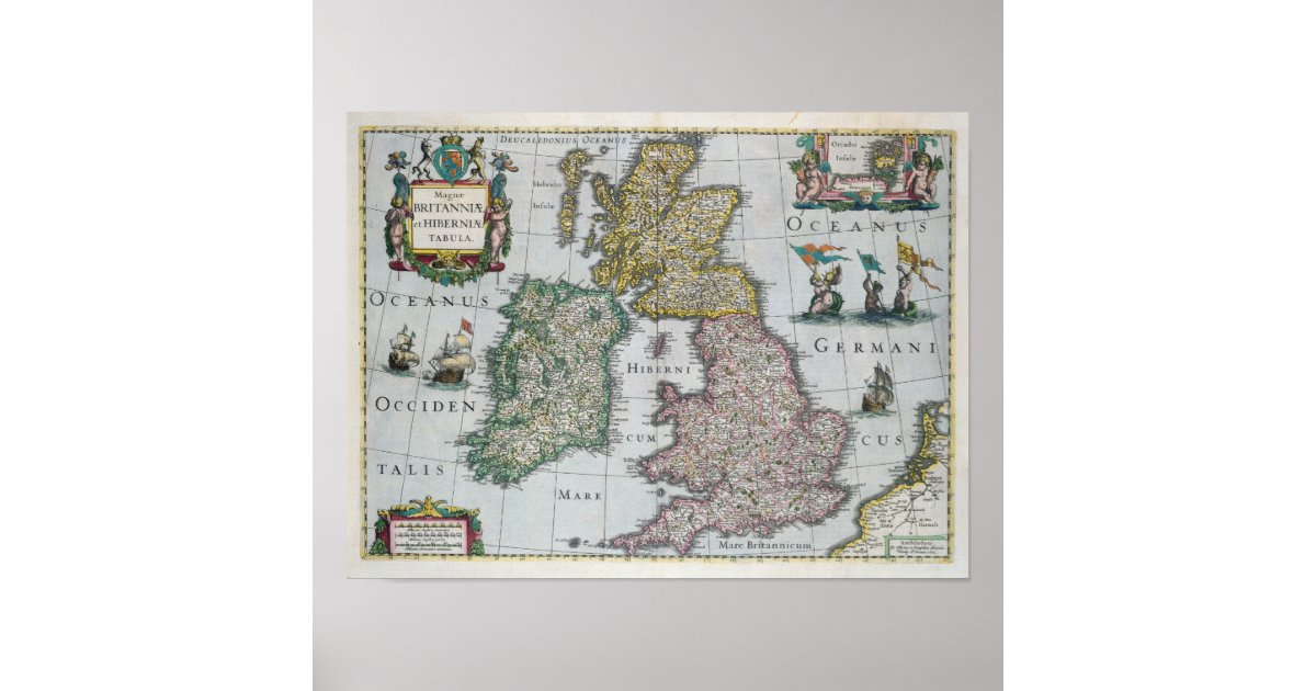 Map of Britain | 1631 Poster | Zazzle