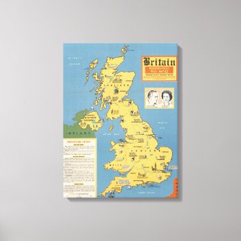 Map Of Britain: Headline-focus Canvas Print by davidrumsey at Zazzle