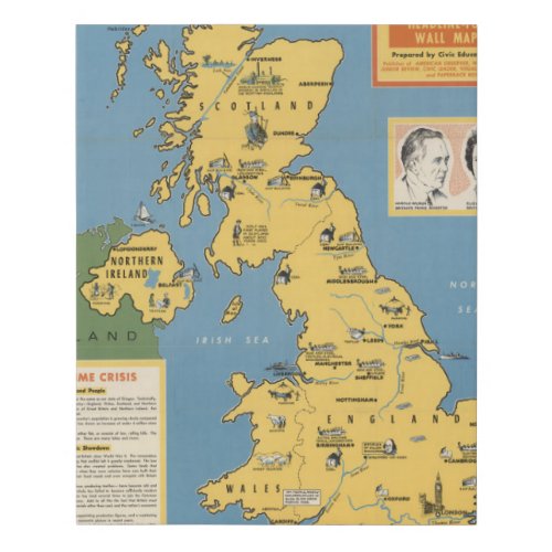 Map of Britain Headline_Focus Faux Canvas Print