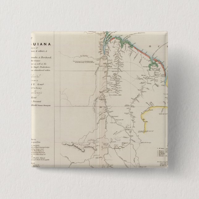Map of British Guiana Pinback Button (Front)