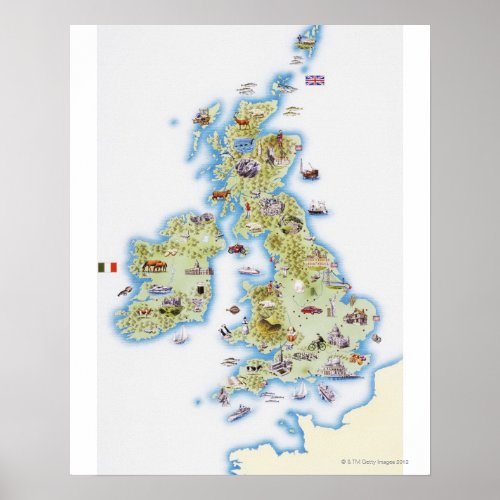 Map of British Isles Poster