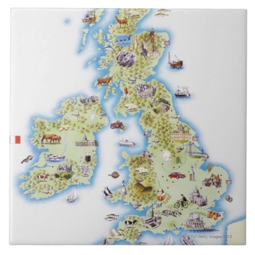 Map of British Isles Tile