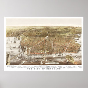 Map of Brooklyn, New York from 1879 Poster