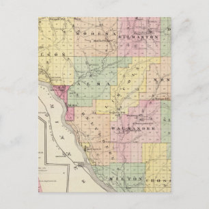 Map of Buffalo County and Village of Alma Postcard