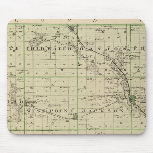 Map of Butler County, State of Iowa Mouse Pad (Front)