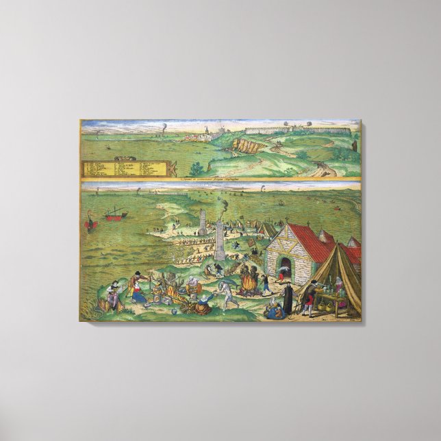 Map of Cadiz, from 'Civitates Orbis Terrarum' by G Canvas Print (Front)