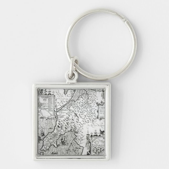 Map of Caernarvon, 1616 Keychain (Front)