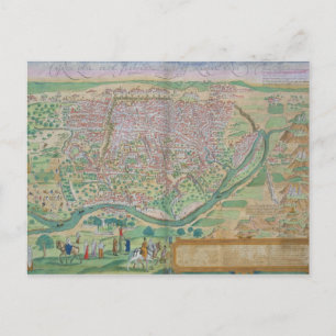 Map of Cairo, from 'Civitates Orbis Terrarum' by G Postcard