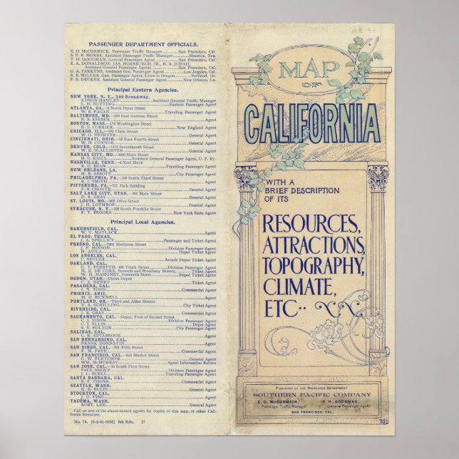 Map of California 2 Poster (Front)