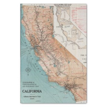 Map Of California 2 Tissue Paper by davidrumsey at Zazzle