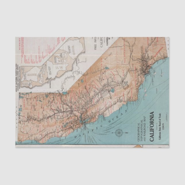 Map of California 2 Tissue Paper (Front)