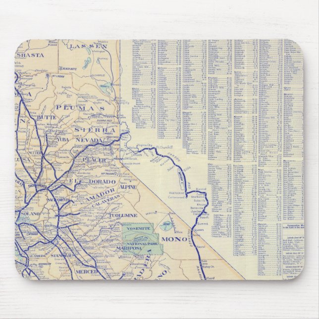 Map of California 4 Mouse Pad (Front)