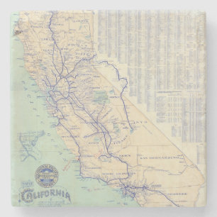 Map of California 4 Stone Coaster