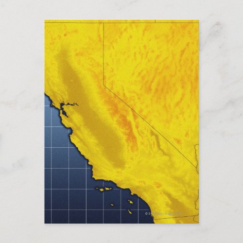 Map of California and Nevada Postcard