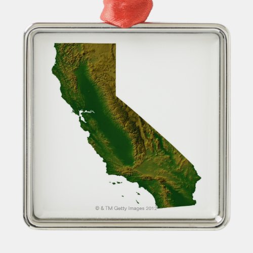 Map of California Metal Ornament