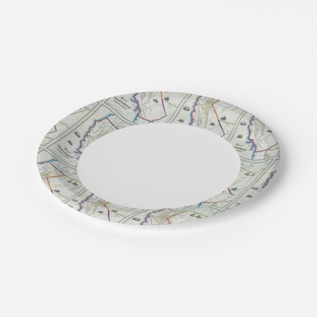 Map of California Paper Plates (Angled)