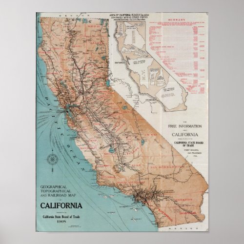 Map of California Poster