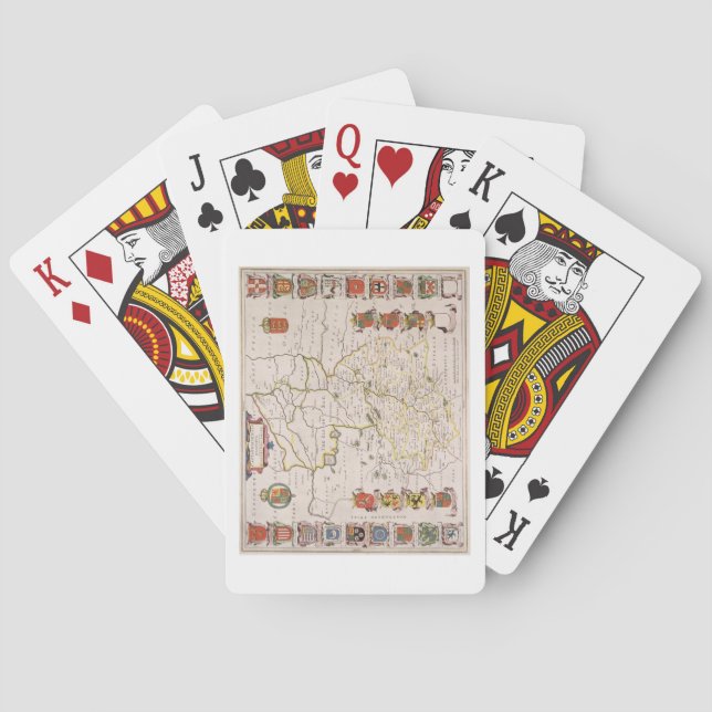 Map of Cambridgeshire, published Amsterdam c.1647- Poker Cards (Back)