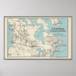 Map of Canada - Canada Air Mail Routes Poster