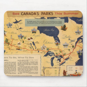Map of Canada - Canada's Parks Mouse Pad