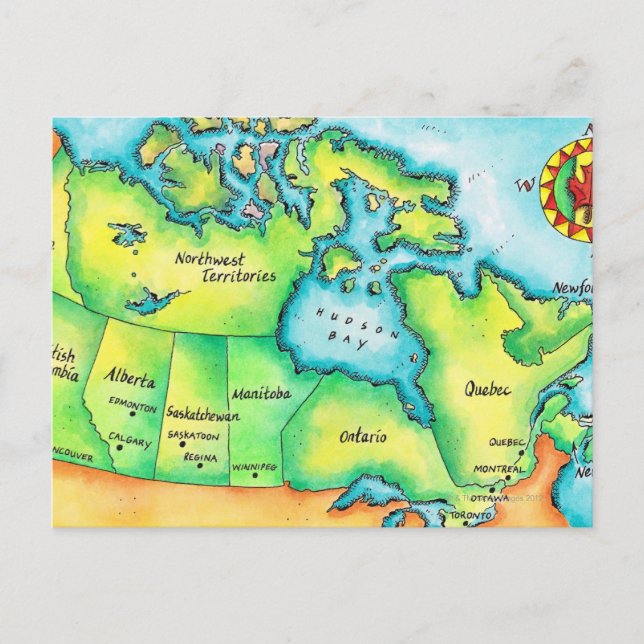 Map of Canada Postcard (Front)