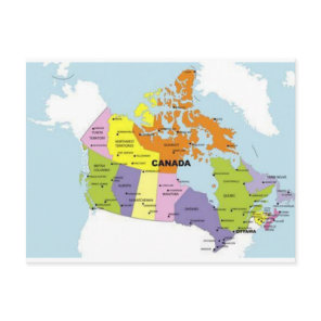 Map of Canada Postcard