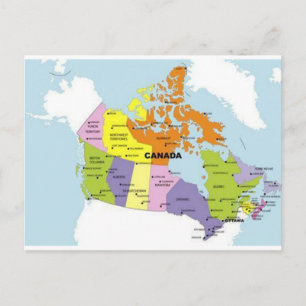 Map of Canada Postcard