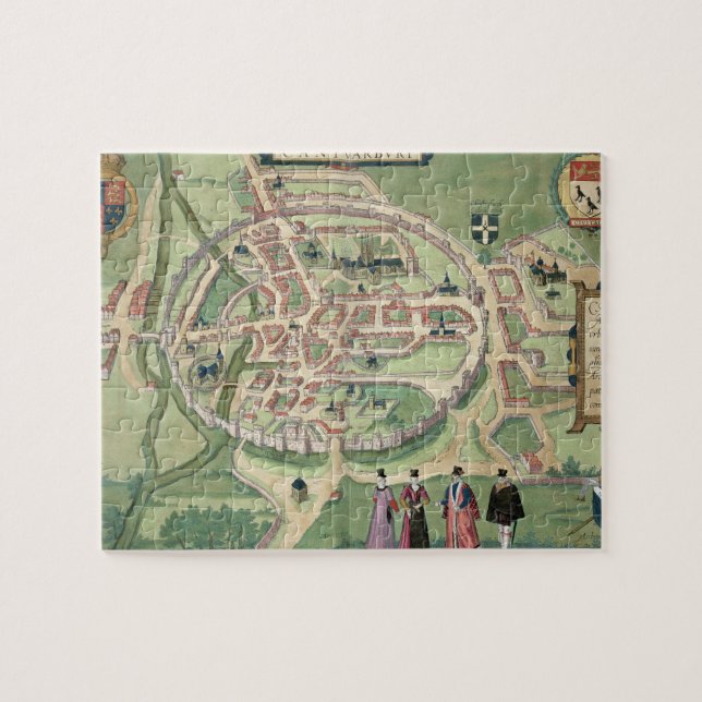 Map of Canterbury, from 'Civitates Orbis Terrarum' Jigsaw Puzzle (Horizontal)