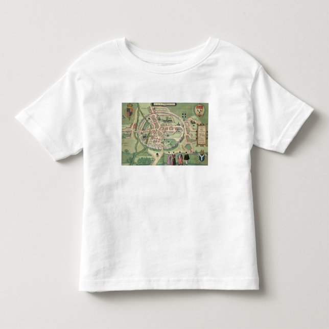 Map of Canterbury, from 'Civitates Orbis Terrarum' Toddler T-shirt (Front)