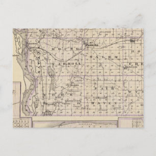 Map of Carroll County, Mt Carroll Postcard