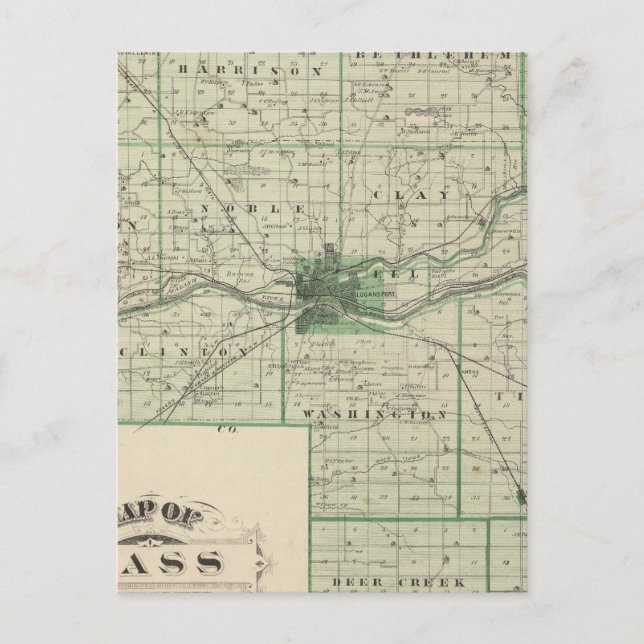 Map of Cass County Postcard (Front)