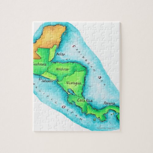 Map of Central America Jigsaw Puzzle