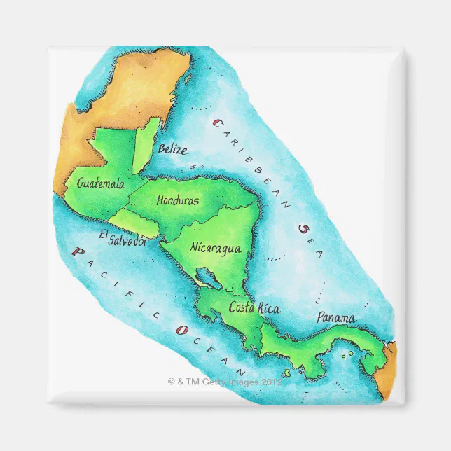 Map of Central America Magnet
