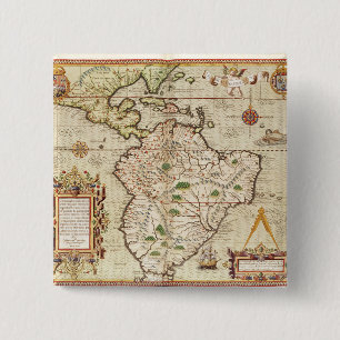 Map of Central and South America Pinback Button