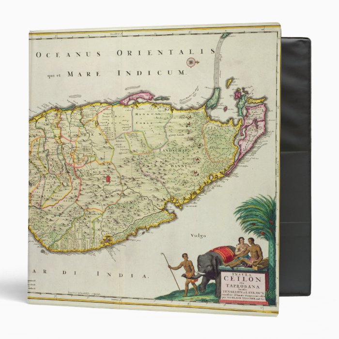 Map of Ceylon according to Nicolas Visscher Vinyl Binders