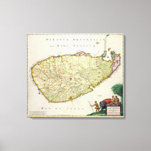 Map of Ceylon according to Nicolas Visscher Canvas Print