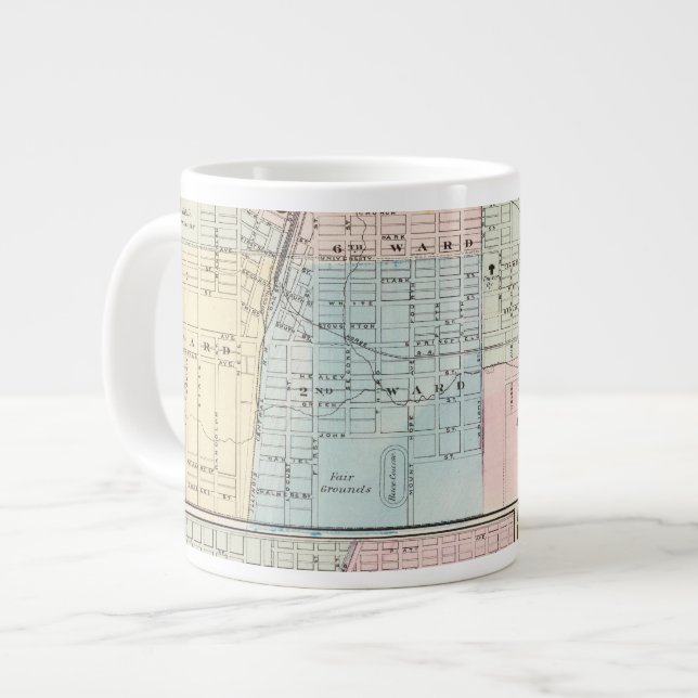 Map of Champaign, Urbana, Mattoon and Charleston Giant Coffee Mug (Front Left)