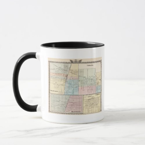 Map of Champaign Urbana Mattoon and Charleston Mug