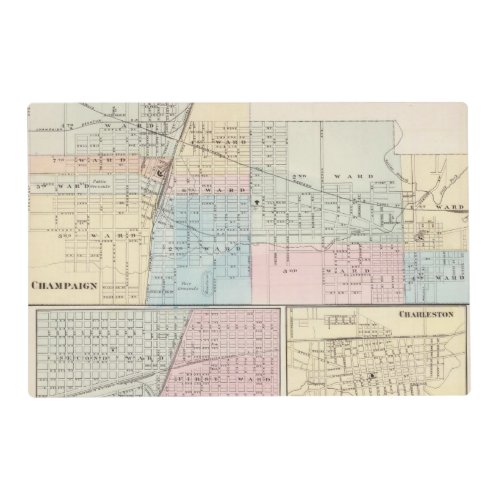 Map of Champaign Urbana Mattoon and Charleston Placemat