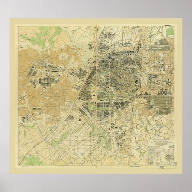 Map of Changchun, Jilin Province, China (1945) Poster (Front)