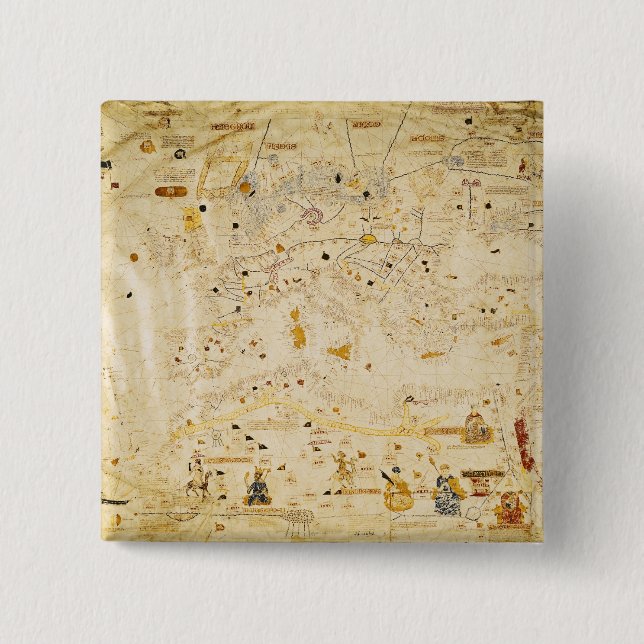 Map of Charles V, Map of Mecia Button (Front)