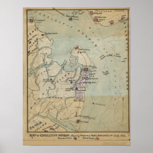 Map of Charleston Harbor Poster